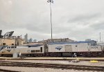 Amtrak F40 Cabbage car and P42 in Chicago Yards